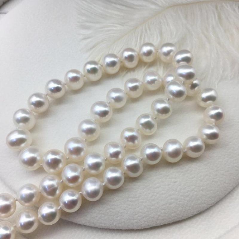 Chuỗi Đeo Cổ Size 7-8ly Độ Sáng 5A Có Kiểm Định, Vòng Cổ Ngọc Trai Nước Ngọt Tự Nhiên Sang Trọng - Ngọc Trai Trường Thịnh