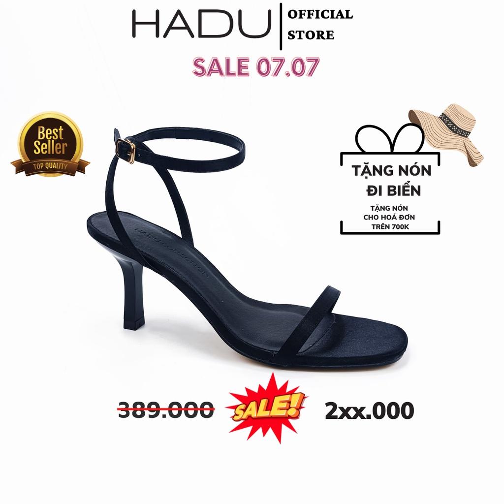 Giày sandal cao gót quai ngang dây mảnh HADU G731 gót nhọn 7cm, chất liệu cao cấp