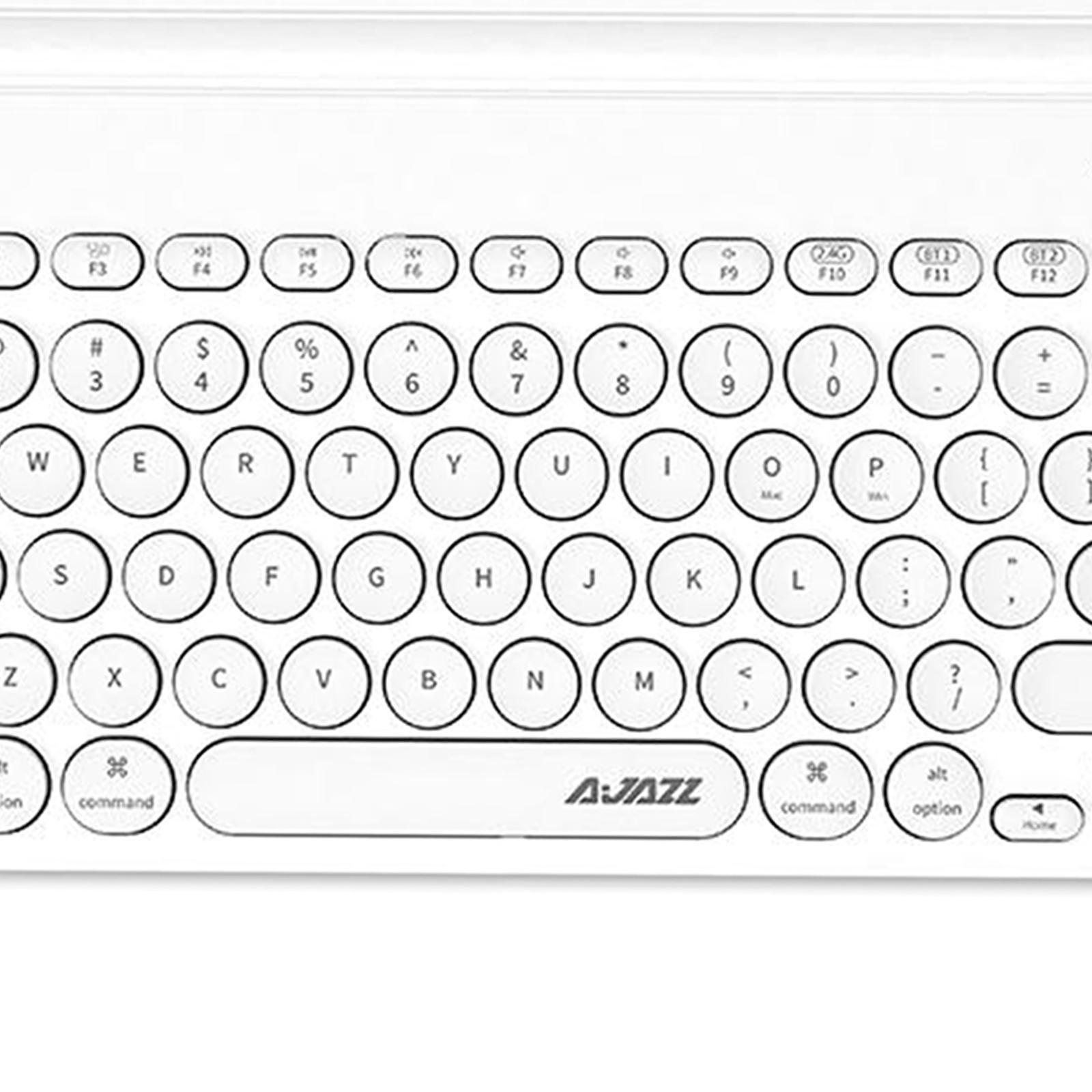 Gaming 2.4G Wireless BT Dual-mode Keyboard 79 Keys Retro Round Key Plug&play