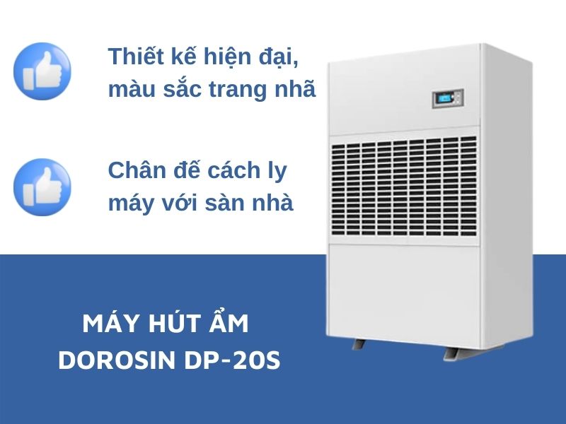 Máy hút ẩm công nghiệp Dorosin DP-20S công suất 480 lít/ ngày - HÀNG NHẬP KHẨU CHÍNH HÃNG