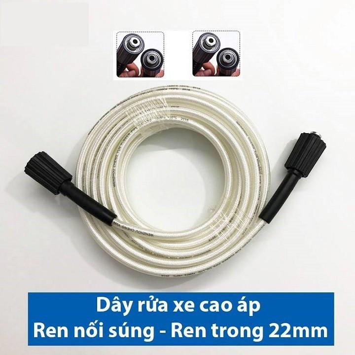 Dây cao áp 7m, 15m chân ren 22mm dùng cho máy xịt, rửa xe cao áp