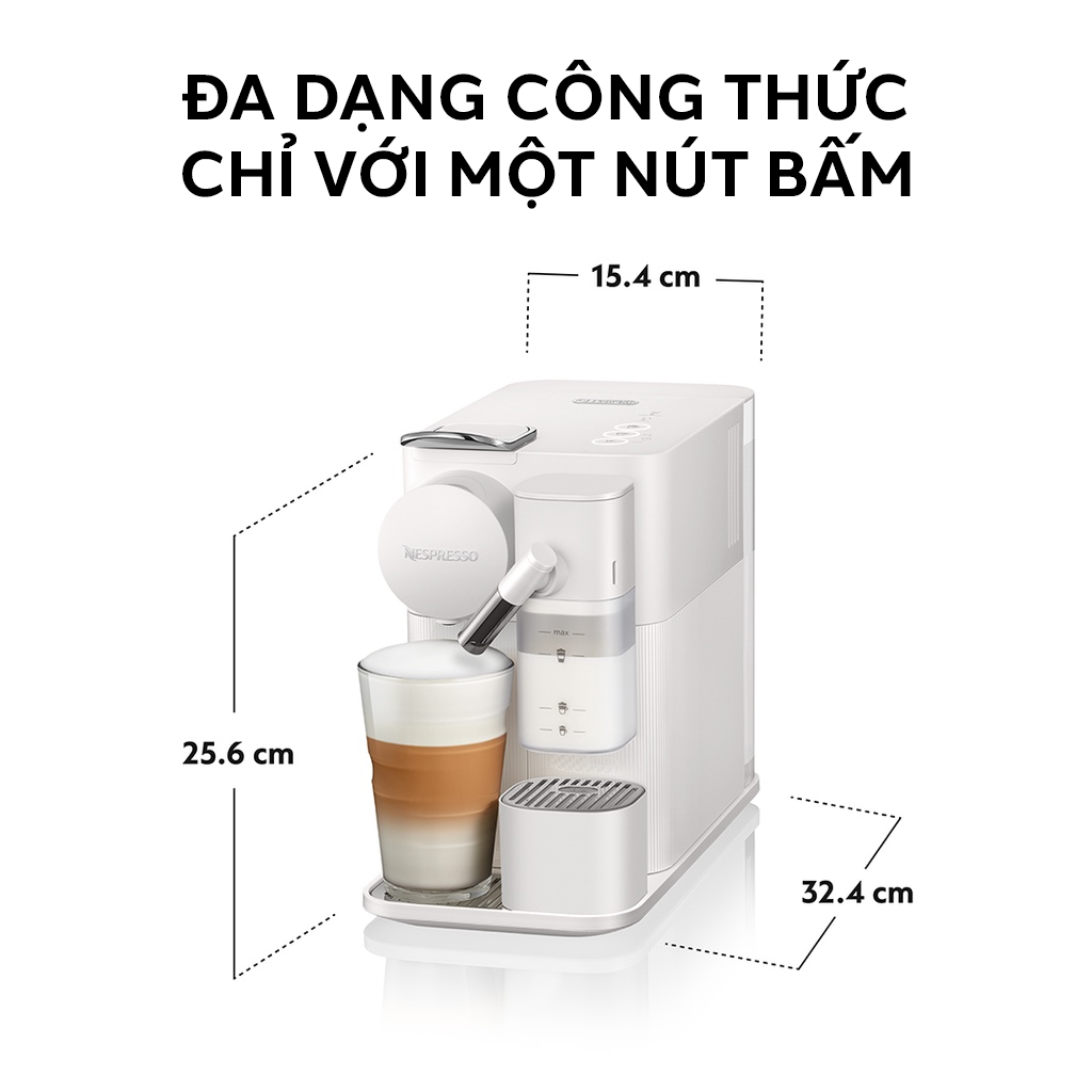 Máy pha cà phê Nespresso Lattissima One Trắng - Hàng chính hãng