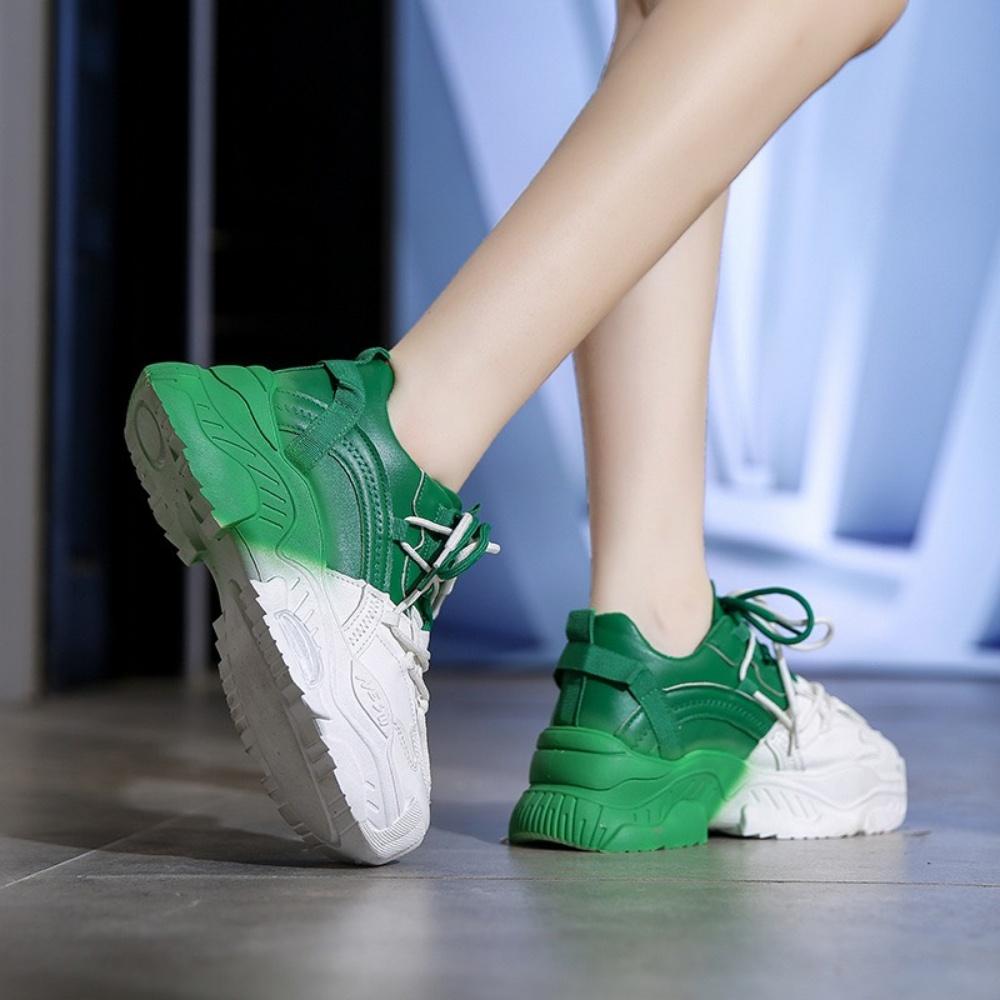 Giày MWC 0725 - Giày Thể Thao Nữ 2 Màu Siêu Cute,Sneaker Êm Chân Đế Độn 5CM Hot Trend