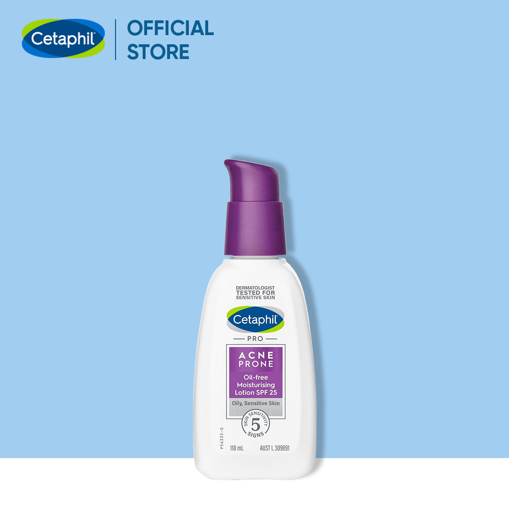 Sữa dưỡng ẩm cho da dầu mụn, nhạy cảm Cetaphil Pro Acne Prone Oil-free Moisturizing Lotion SPF 25 118ml