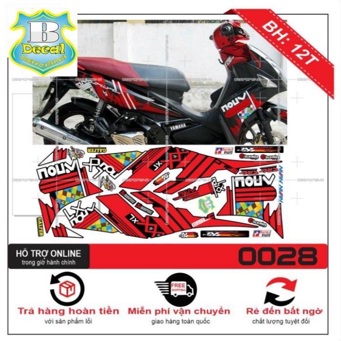 TEM XE NOUVO 4 LX ZIN ĐỎ ĐEN