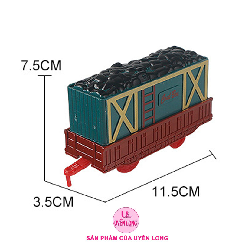 Đồ Chơi Tàu Hỏa Đường Ray Thomas 3 Toa 2055-7, Đèn Nhạc, Âm Thanh, Khói Mô Phỏng, Đường Ray To Dễ Lắp