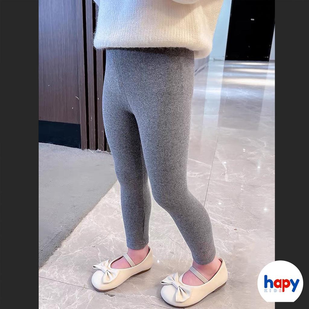 Quần legging bé gái Hapykids, chất liệu zip cotton cho bé gái từ 9-16kg