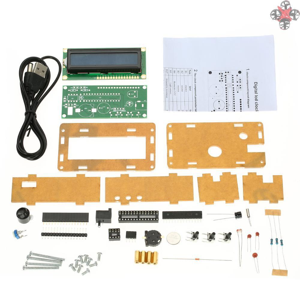 Bộ Đồng Hồ Điện Tử Màn Hình Lcd Hiển Thị Nhiệt Độ, Nhiệt Độ Kèm Hộp Đựng Trong Suốt