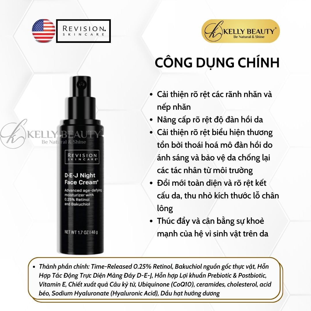Kem Đêm Chống Lão Hóa Chuyên Sâu Revision D·E·J Night Face Cream | Kelly Beauty
