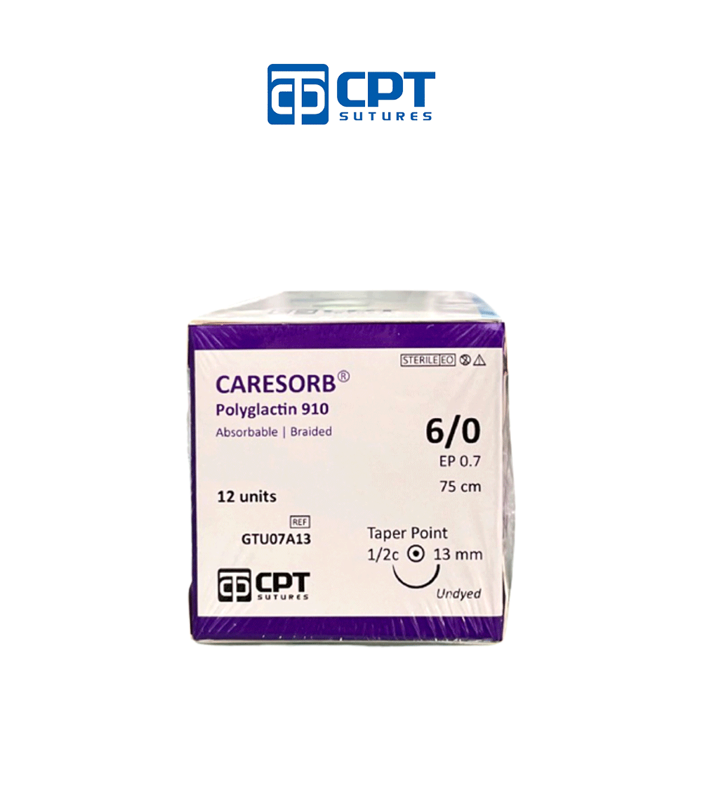 Chỉ phẫu thuật tự tiêu CPT Caresorb Polyglactin 910 số 6/0 (Undyed) - GTU07A13