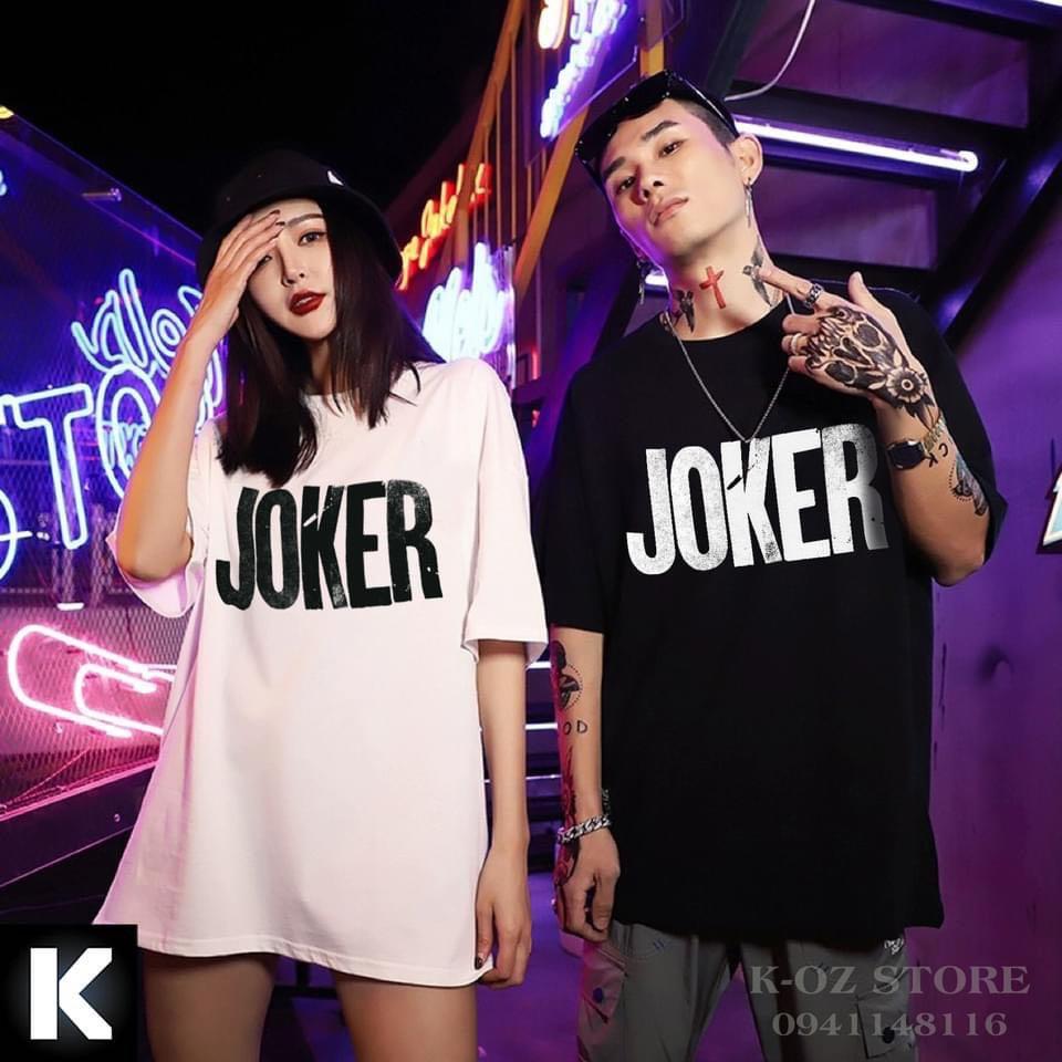 ÁO THU NAM NỮ BIG SIZE COTTON CHỮ JOKER PHÍA TRƯỚC