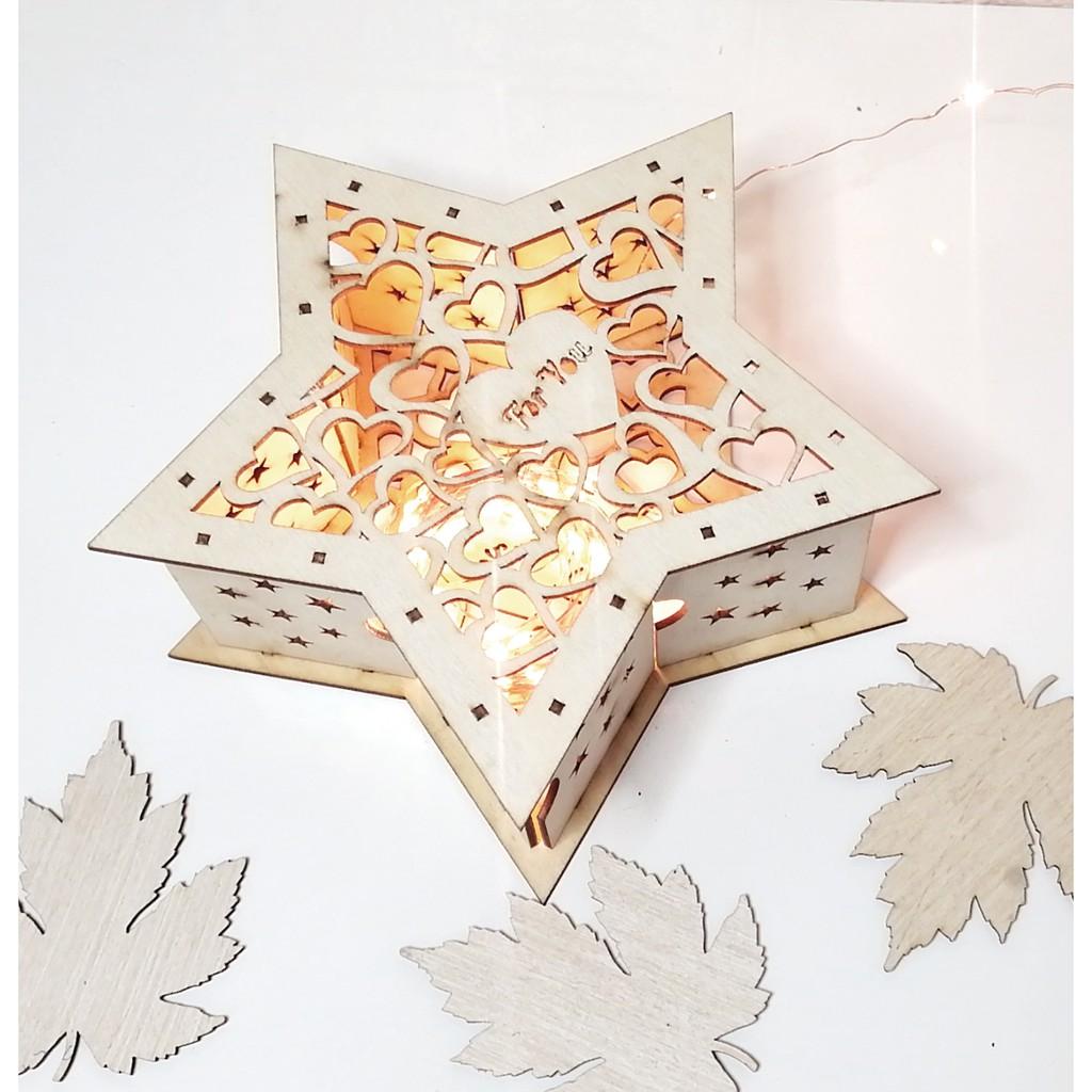 Đèn gỗ , đèn trang trí, đèn thả trần, đèn decor phòng ngủ ngôi sao cao cấp - giá rẻ LP0771