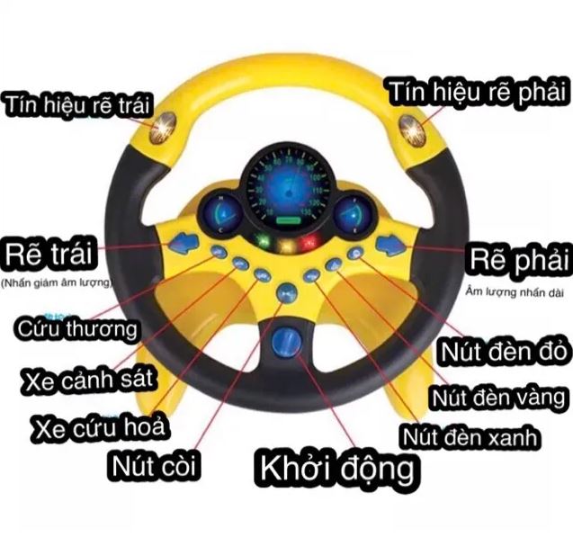 Đồ Chơi Vô Lăng Tập Lái Có Đèn Còi Và Nhạc Cho Bé