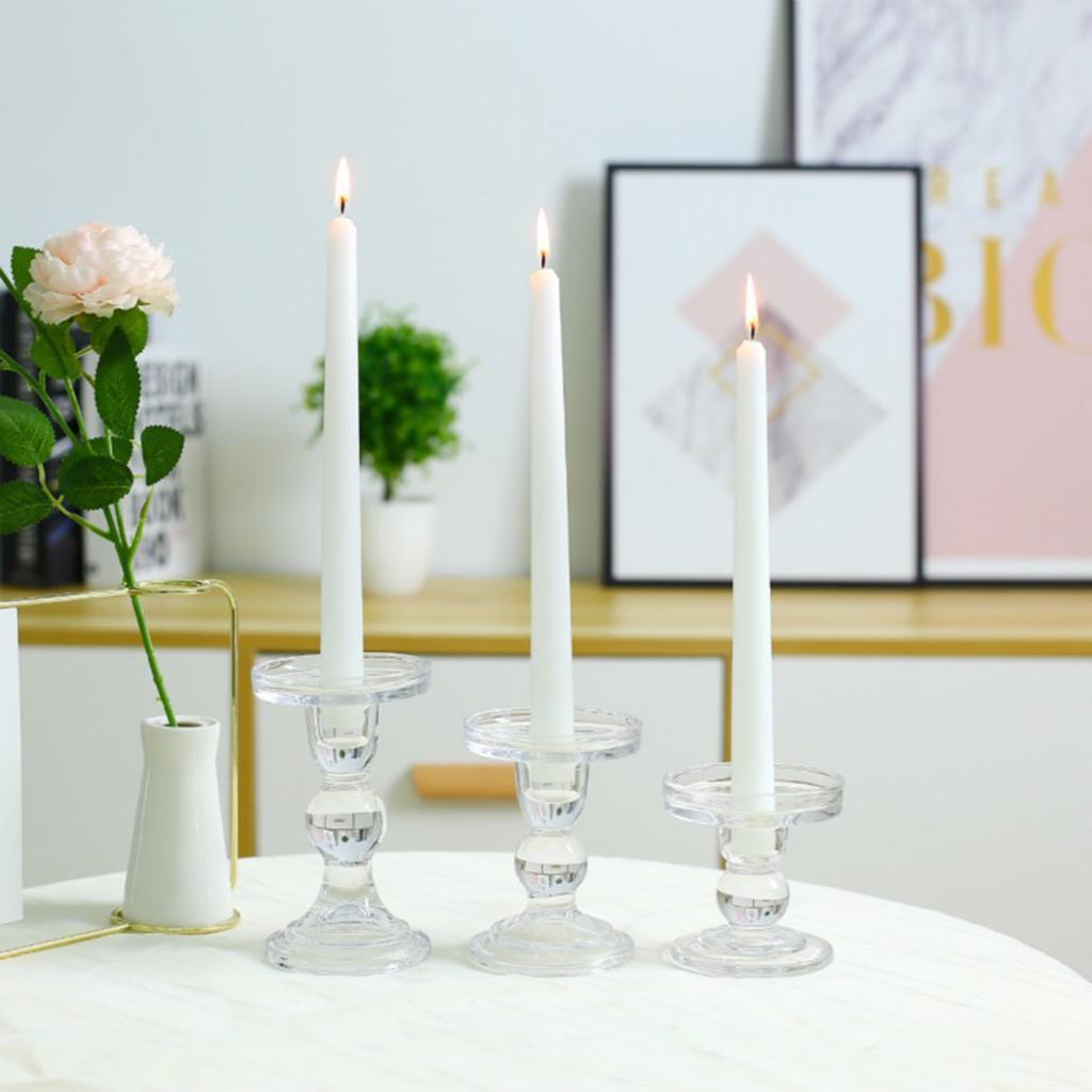 Transparent Glass Candle Holder Candle Stand Candlestick;