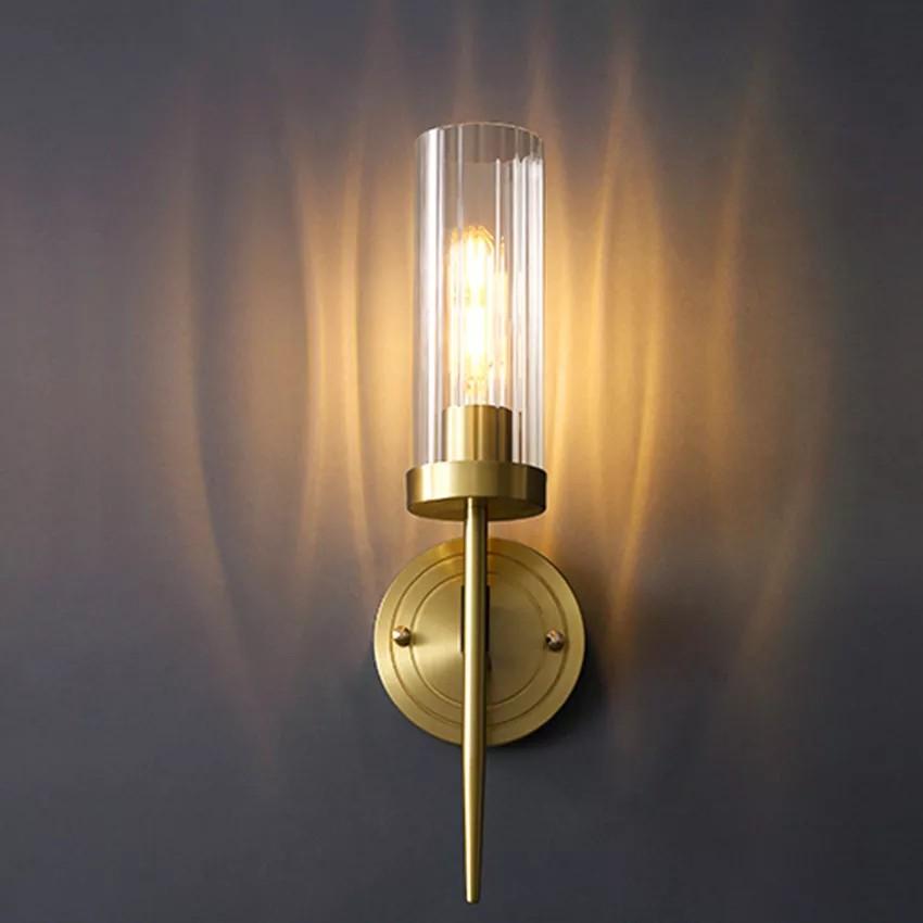 Đèn tường chao thủy tinh cao cấp thân mạ đồng - đèn tường đôi - đèn tường đơn TG 903