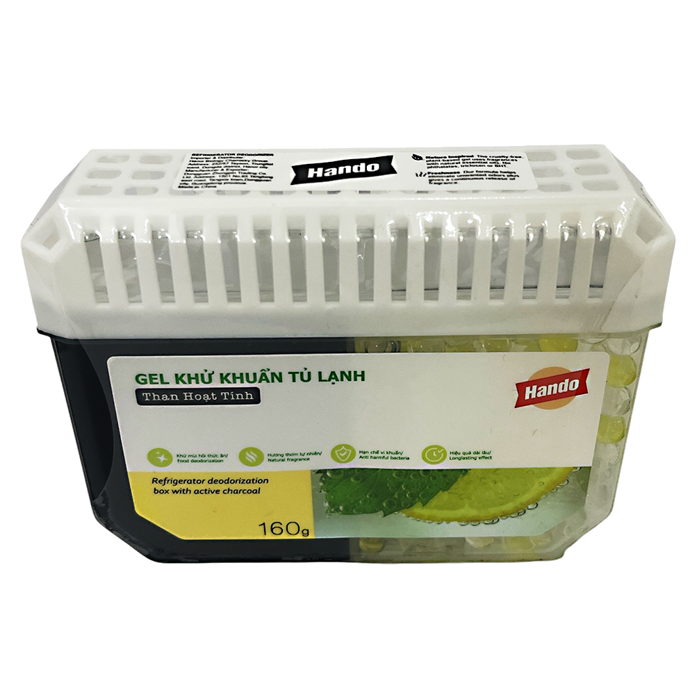 Gel khử mùi tủ lạnh than hoạt tính Hando 160g hương Chanh
