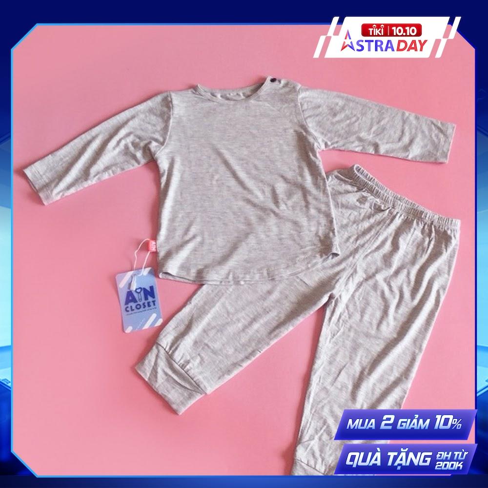 Bộ quần áo dài unisex Xám trơn thun tre - AICDBGBYNYFV - AIN Closet