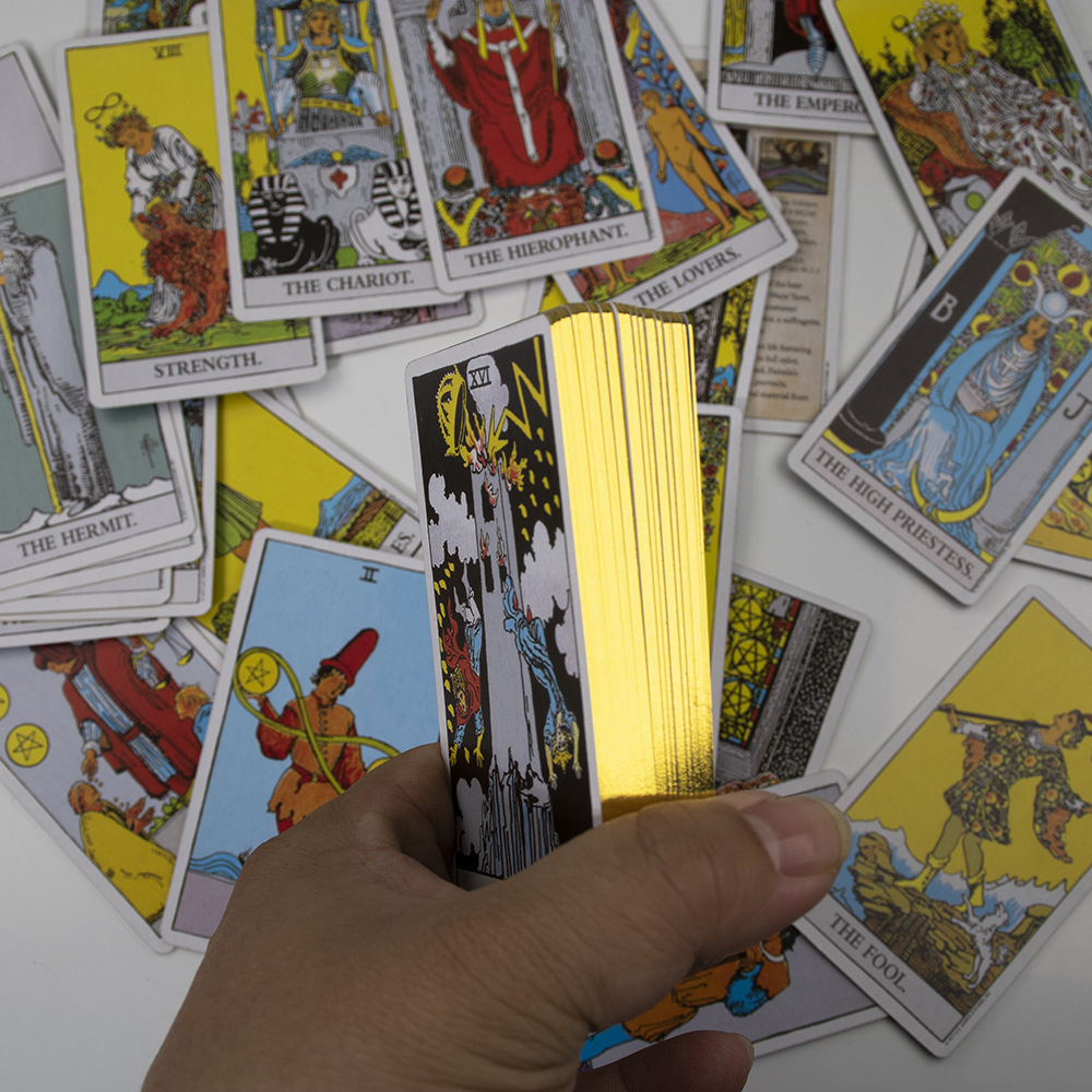 Bộ Bài Rider Waite Tarot Hộp Thiếc Mạ Cạnh Vàng 78 Lá Tặng Link Tiếng Việt