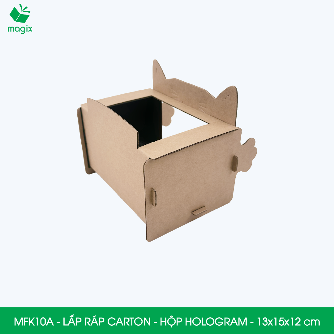 MFK10A - 15x13x12 - Hộp giấy chiếu phim Hologram 3D - Lắp ráp carton - Tạo ảo ảnh từ điện thoại
