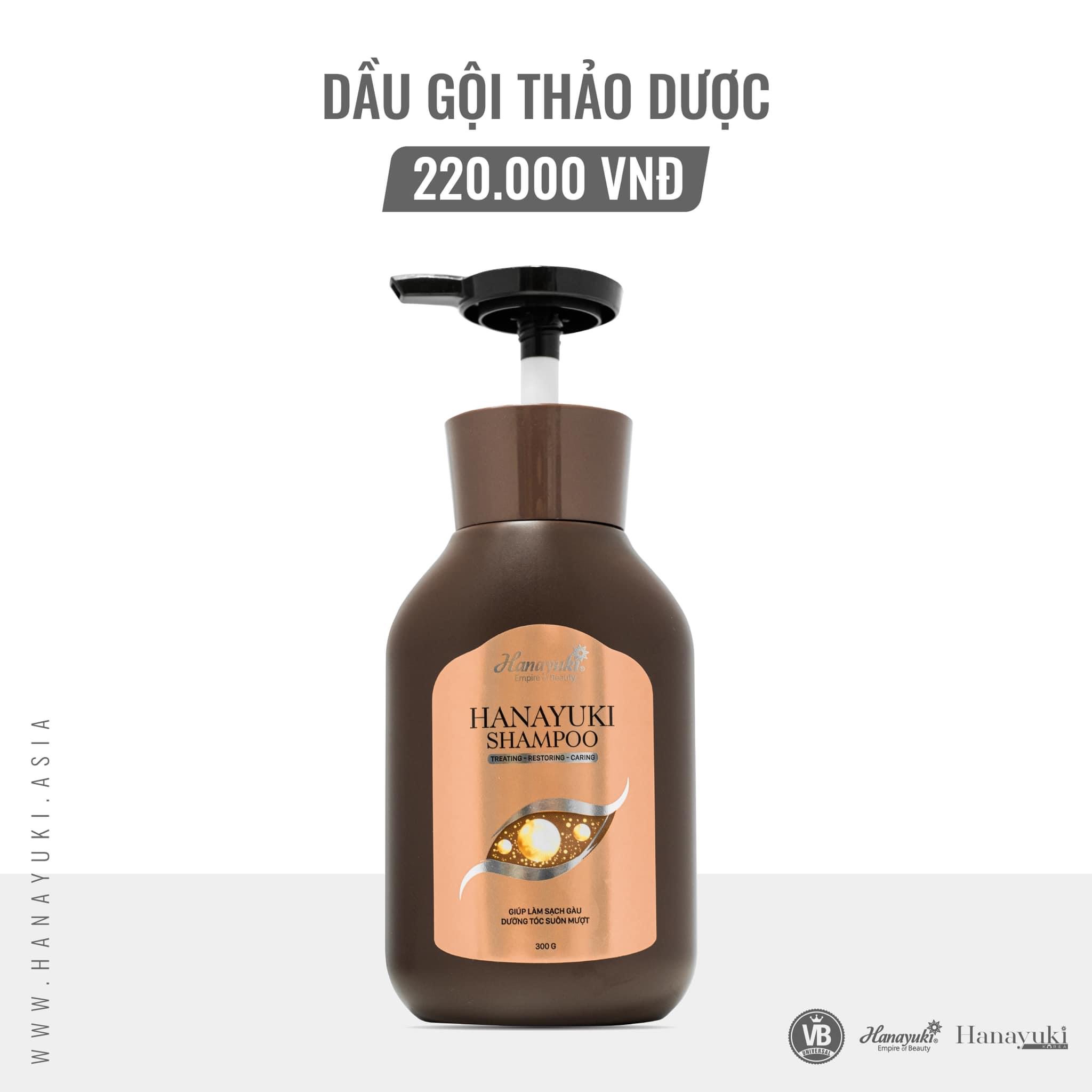 Dầu gội Hanayuki Shampoo giúp sạch gàu, chắc khoẻ, suôn mượt, nuôi dưỡng mái tóc bồng bềnh