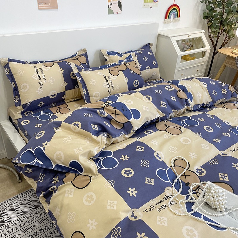 Bộ chăn ga gối cotton LIDACO PL1 - Bear rich SP001472