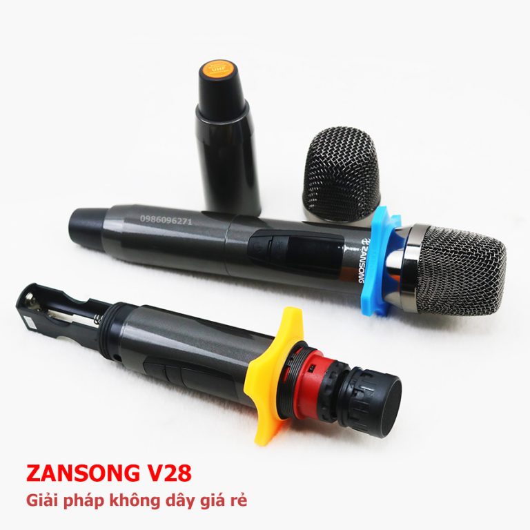 Bộ 2 micro karaoke không dây Zansong V28 - Hàng Chính Hãng