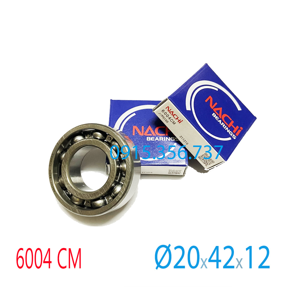 Vòng Bi 6004 Bearing NACHI Vòng Bi xe máy 6004-2NSECM, 6004CM. 6004ZZ  NACHI Ø4x12x4mm