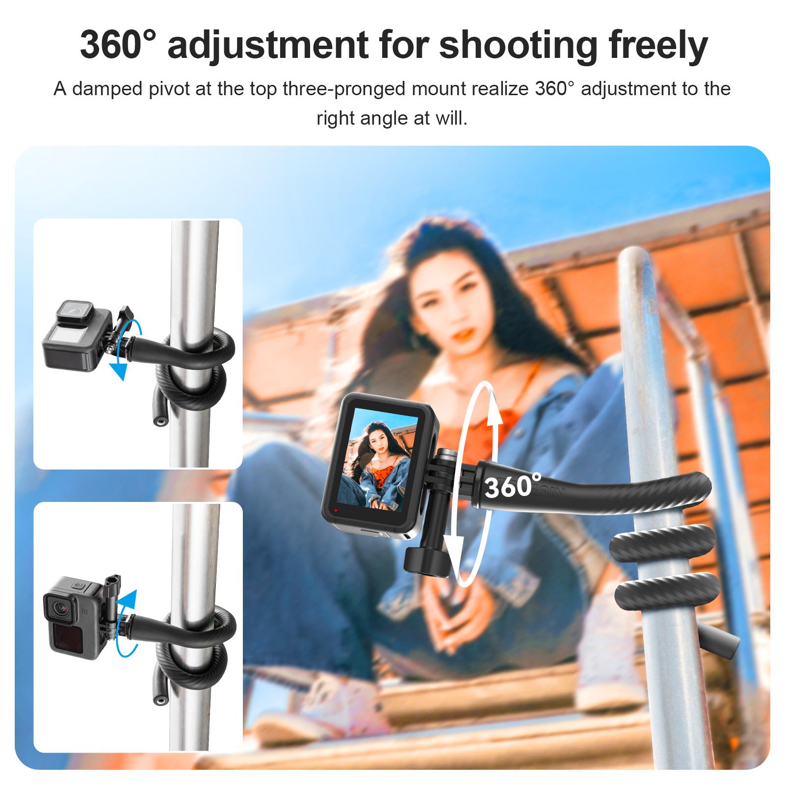 Telesin Mini Action Camera Mount cho GoPro Insta360 DJI Action Camera Mini Octopus Chân máy Chân máy Điện thoại Chân đế Đứng
