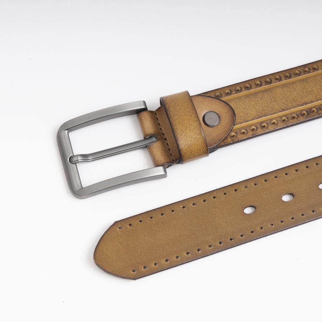 LADODI Thắt Lưng Da Bò Thật 3.8 Cm Khóa Gài Hợp Kim Sáng Màu Thời Trang Cao Cấp Cho cả Nam và Nữ - Bảo Hành 2 Năm