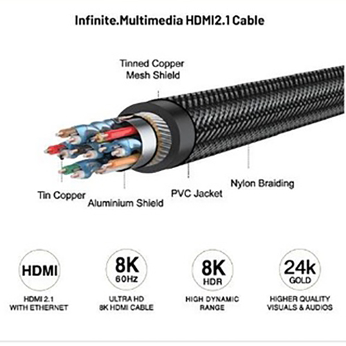 Dây Cáp Mazer Infinite Multimedia HDMI to HDMI 8K-Hàng chính hãng