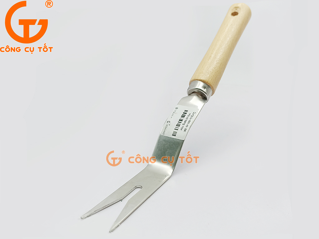 Dụng cụ đào xới đất, bứng cây con, nhổ cỏ bằng inox cán gỗ