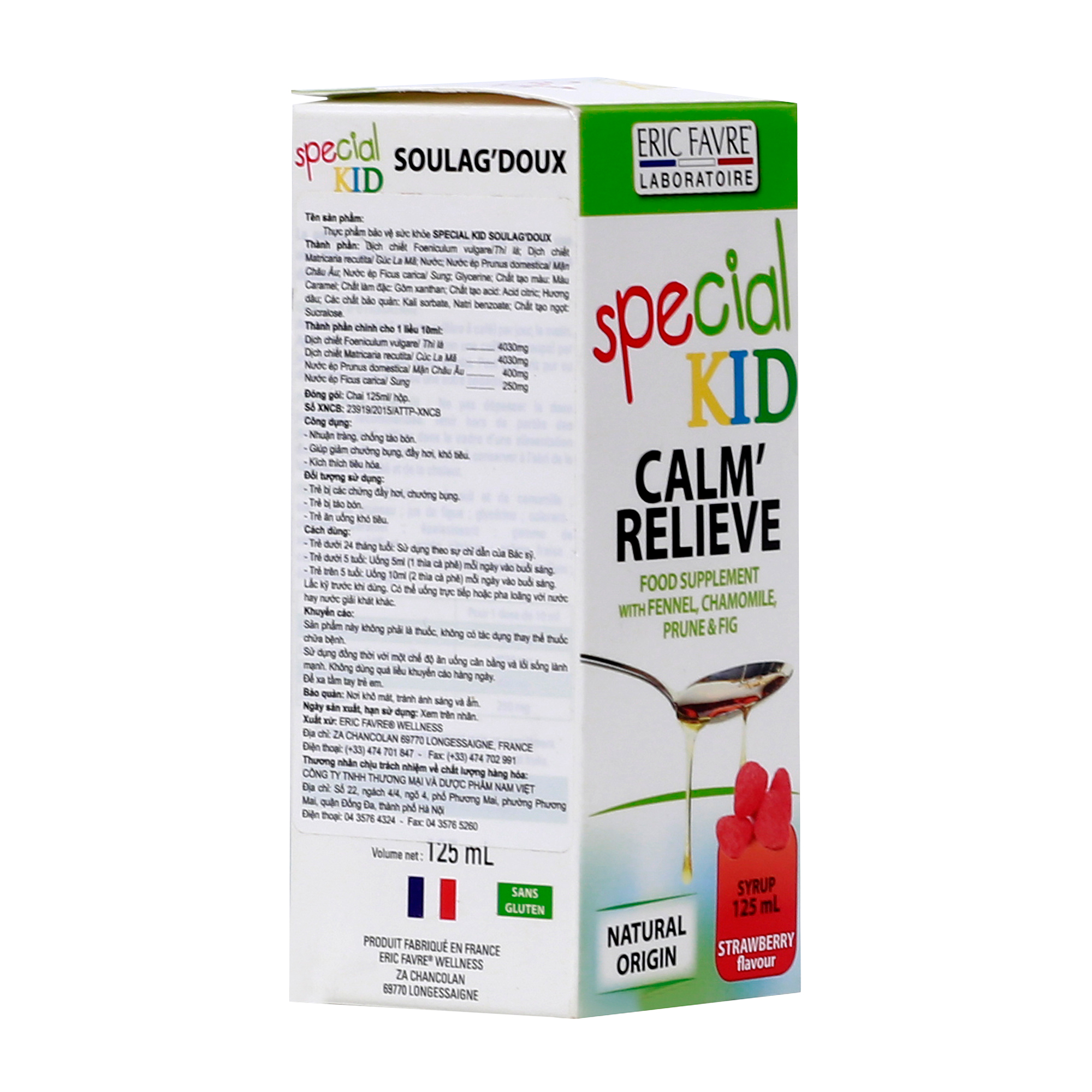 TPBVSK Special Kid Soulag'doux - Hỗ trợ nhuận tràng, hỗ trợ giảm táo bón (125ml) [Siro – Nhập khẩu Pháp]