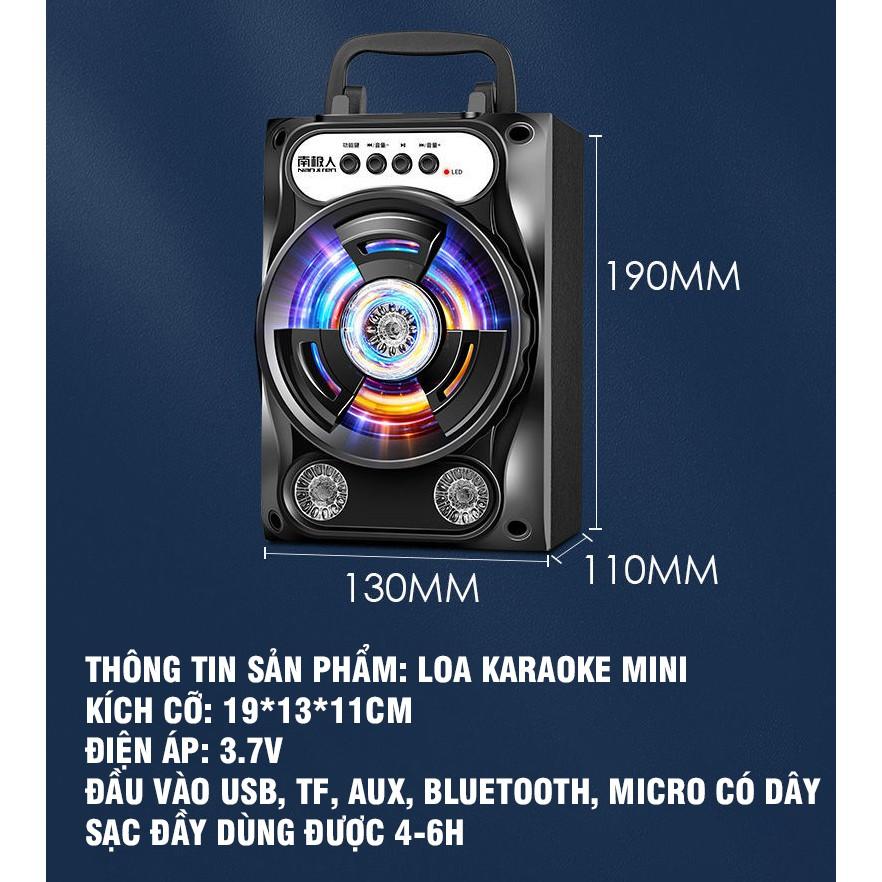 Loa Karaoke Nghe Nhạc Mini Công Suất Lớn Tặng Kèm Micro Thế Hệ Mới Đa Chức Năng