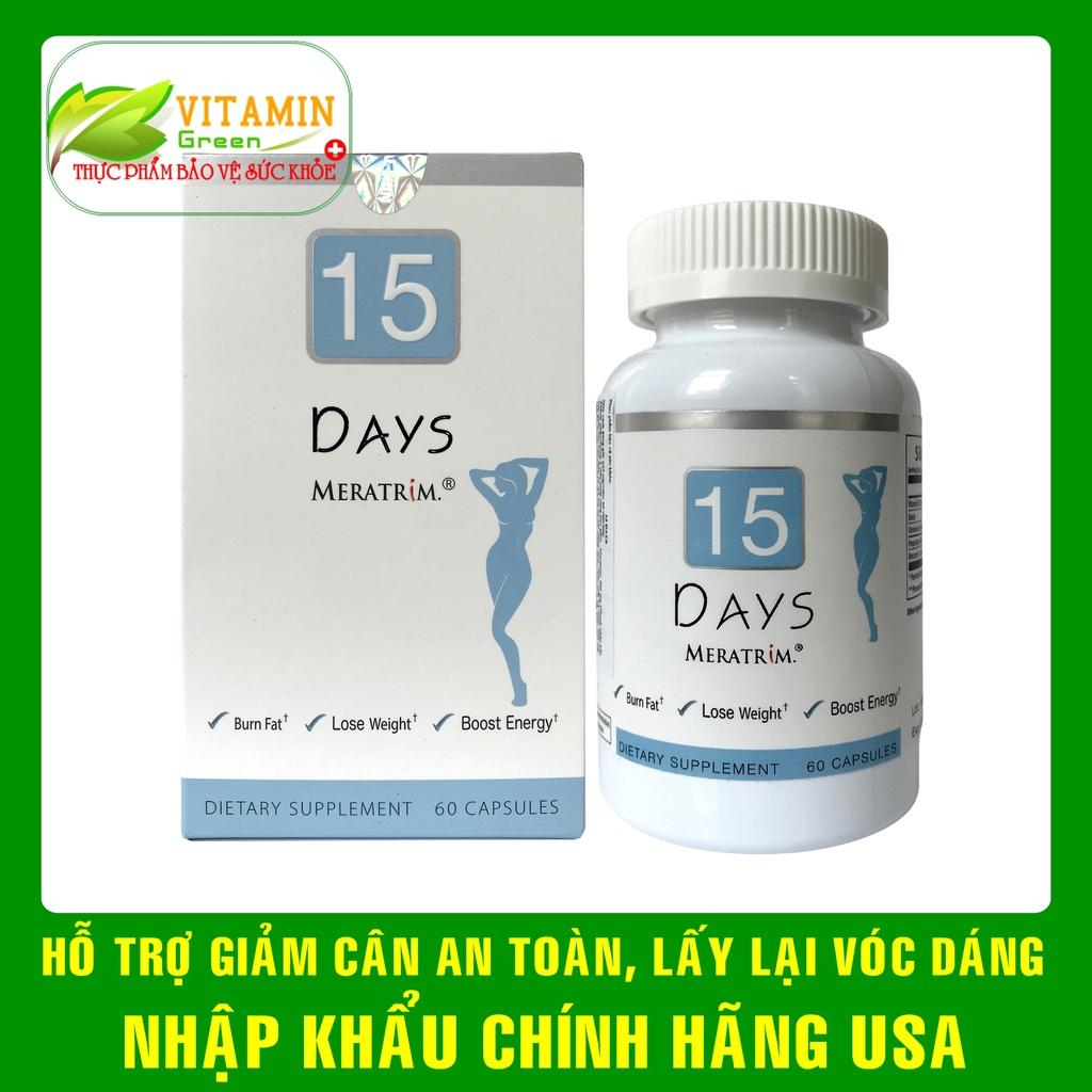 Viên uống giảm cân an toàn 15 Days Meratrim 60 viên hỗ trợ giảm béo từ thảo dược thiên nhiên | Nhập khẩu chính hãng Mỹ