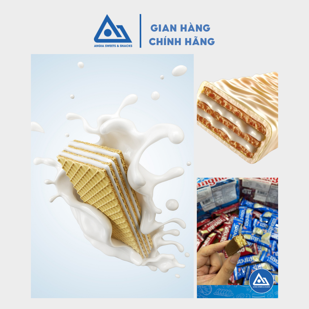 Gói Bánh Xốp phủ kem Sanghai Jumbo ăn vặt vị socola và sữa 450g An Gia Sweets & Snacks