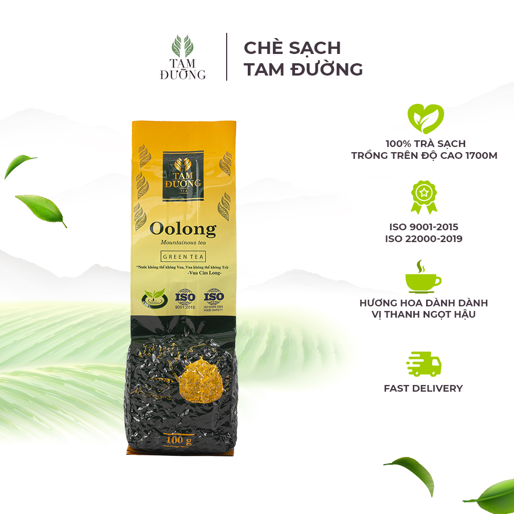 Trà Oolong Xanh Chính Hiệu Tam Đường Hương Hoa Dành Dành, Vị Thanh Ngọt Hậu - Túi Hút Chân Không