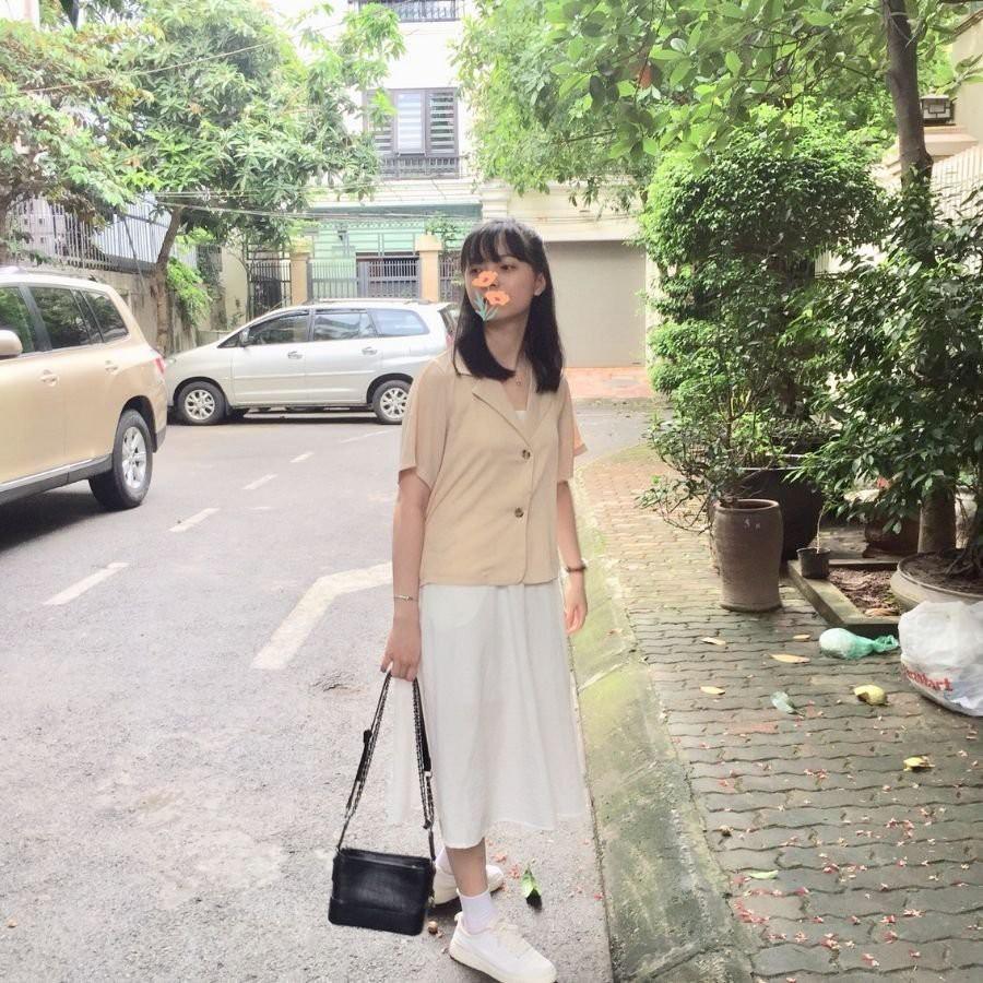 Blazer tay ngắn thời trang thanh lịch cho nữ. Blazer croptop ngắn tay - có ảnh thật