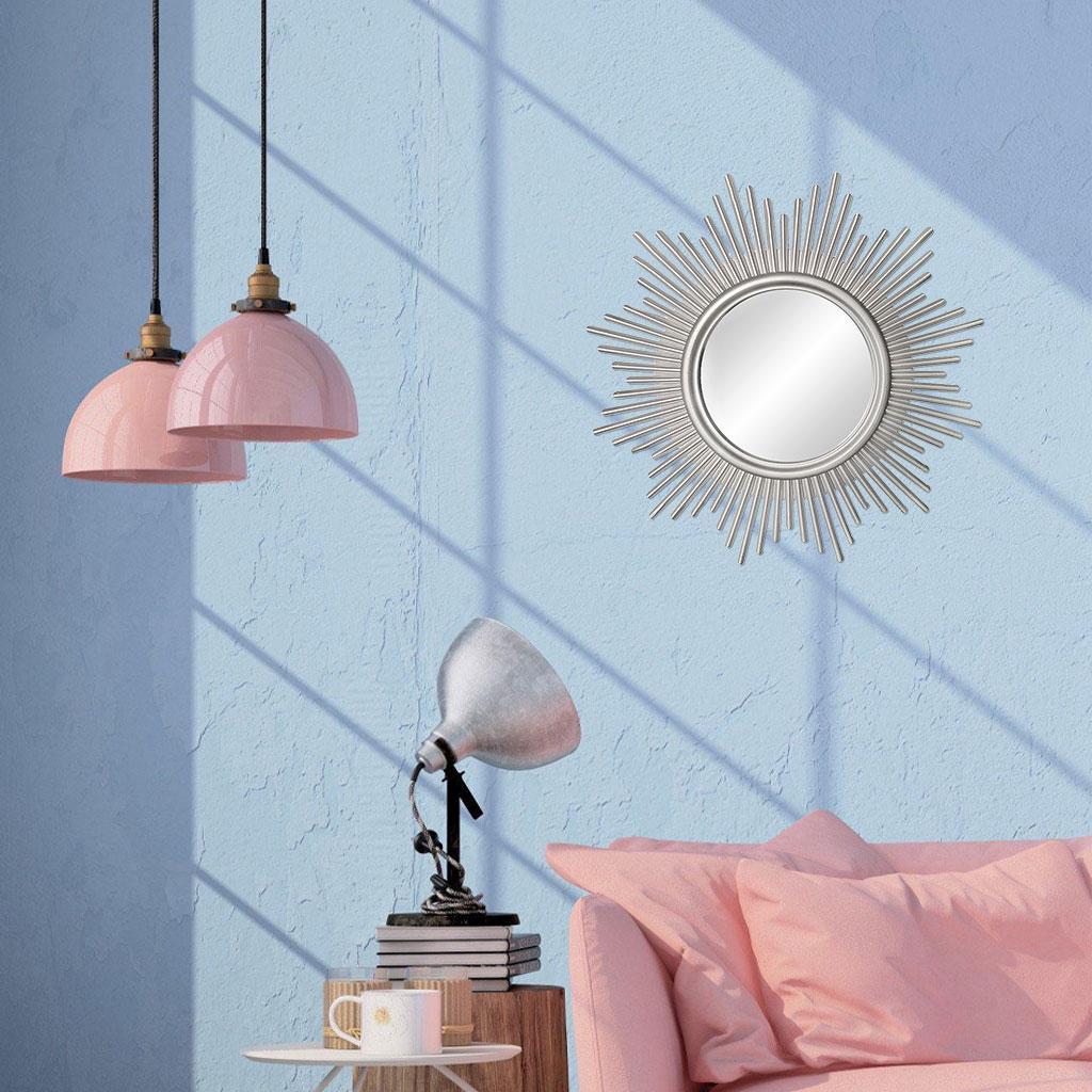 Pack Of 6 Modern Wall Mirror Silver Frame Round Mirrors Vanity Hall Decor