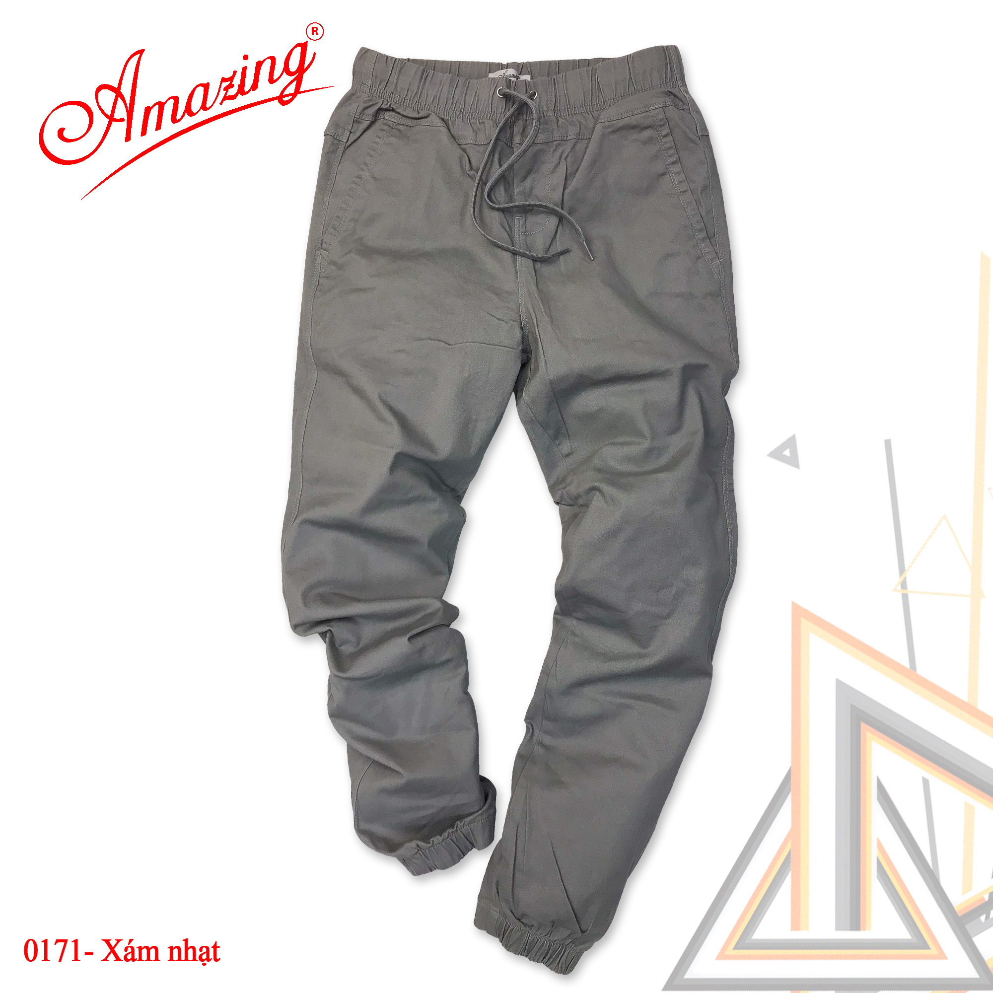 Hình ảnh Quần jogger kaki cao cấp Amazing, lưng thun có dây rút, ống bo, thời trang unisex, màu sắc classic dễ phối đồ, có big size 