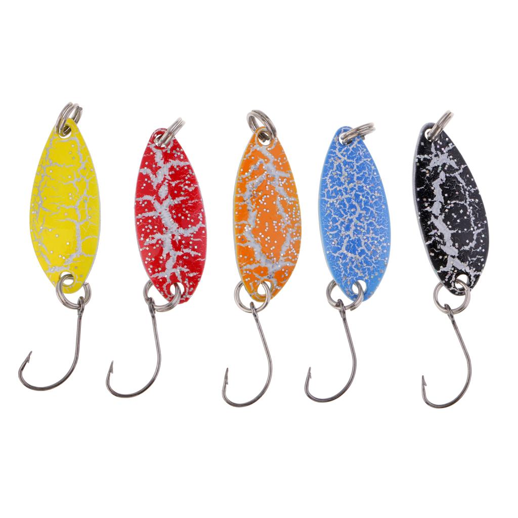 5 Pieces Fishing Lure Bait Metal Hard Baits Fishing Spoon Lure Colorful Tool