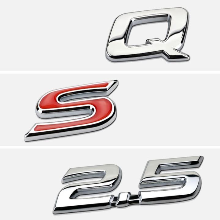 Decal tem chữ 2.5G, 2.5Q và 2.5S dán đuôi xe ô tô Toyota, chất liệu nhựa ABS cao cấp
