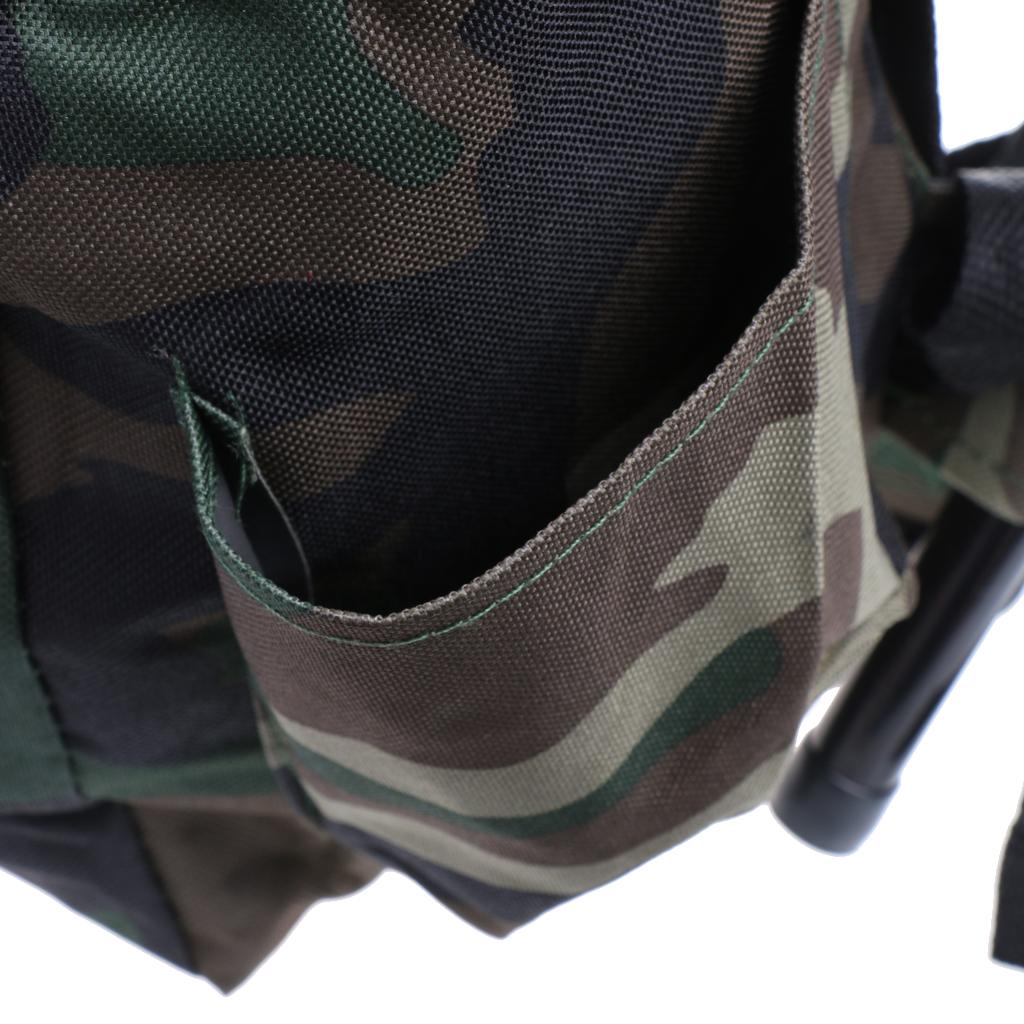 Hunting Fishing Tackle Backpack Bag Camping Foldable Stool Seat Chair - Camo