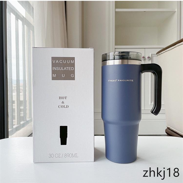 Cốc giữ nhiệt chân không đựng thức uống nóng lạnh có ống hút và tay cầm 600ml / 890ml