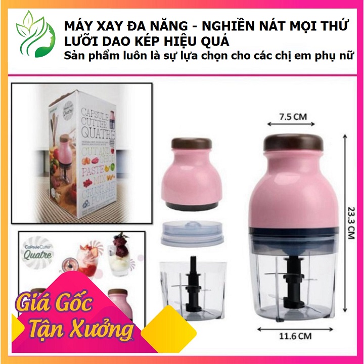 Máy Xay Sinh Tố Mini Cầm Tay 2 Lưỡi Osaka Dùng Để Xay Thịt Xay Hoa Quả Xay Cháo Cho Bé Yêu Đa Năng Tiện Dụng Nhỏ Gọn - Hàng Chất Lượng