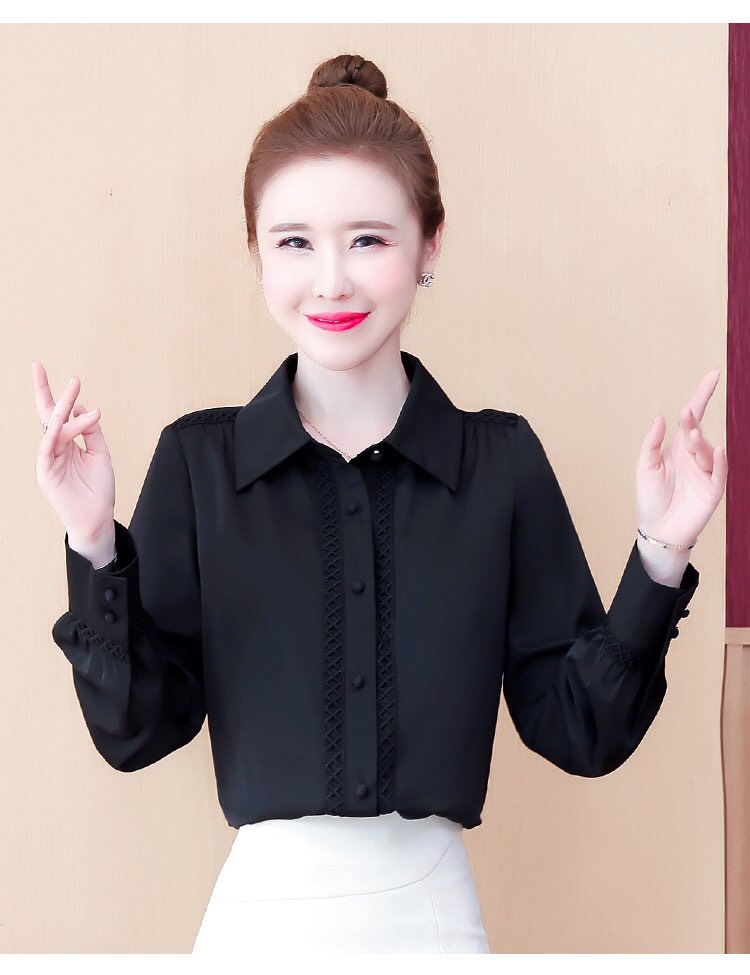 Áo sơ mi nữ phối ren cách diệu - NH449