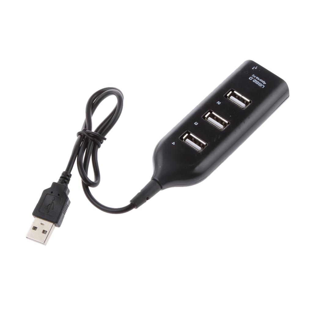 4-port USB Hub 2.0 Splitter Adapter Cable Connector High Speed Computer