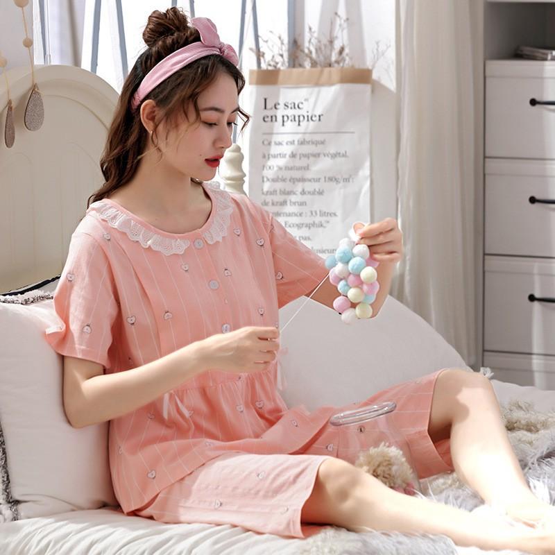 Bộ bầu và sau sinh cho bé bú chất cotton BB01