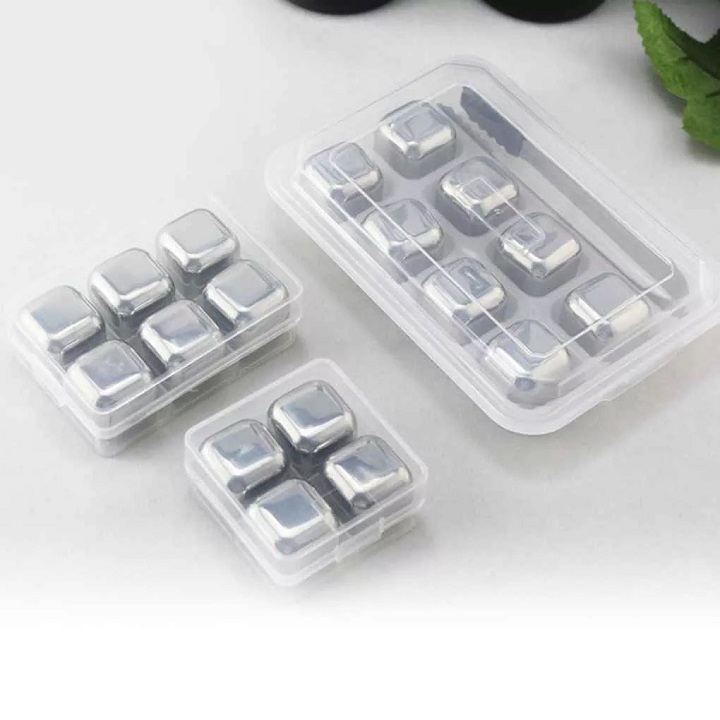 Đá Lạnh Inox Không Tan Cooling Cubes 8 Viên Hàng Cao Cấp