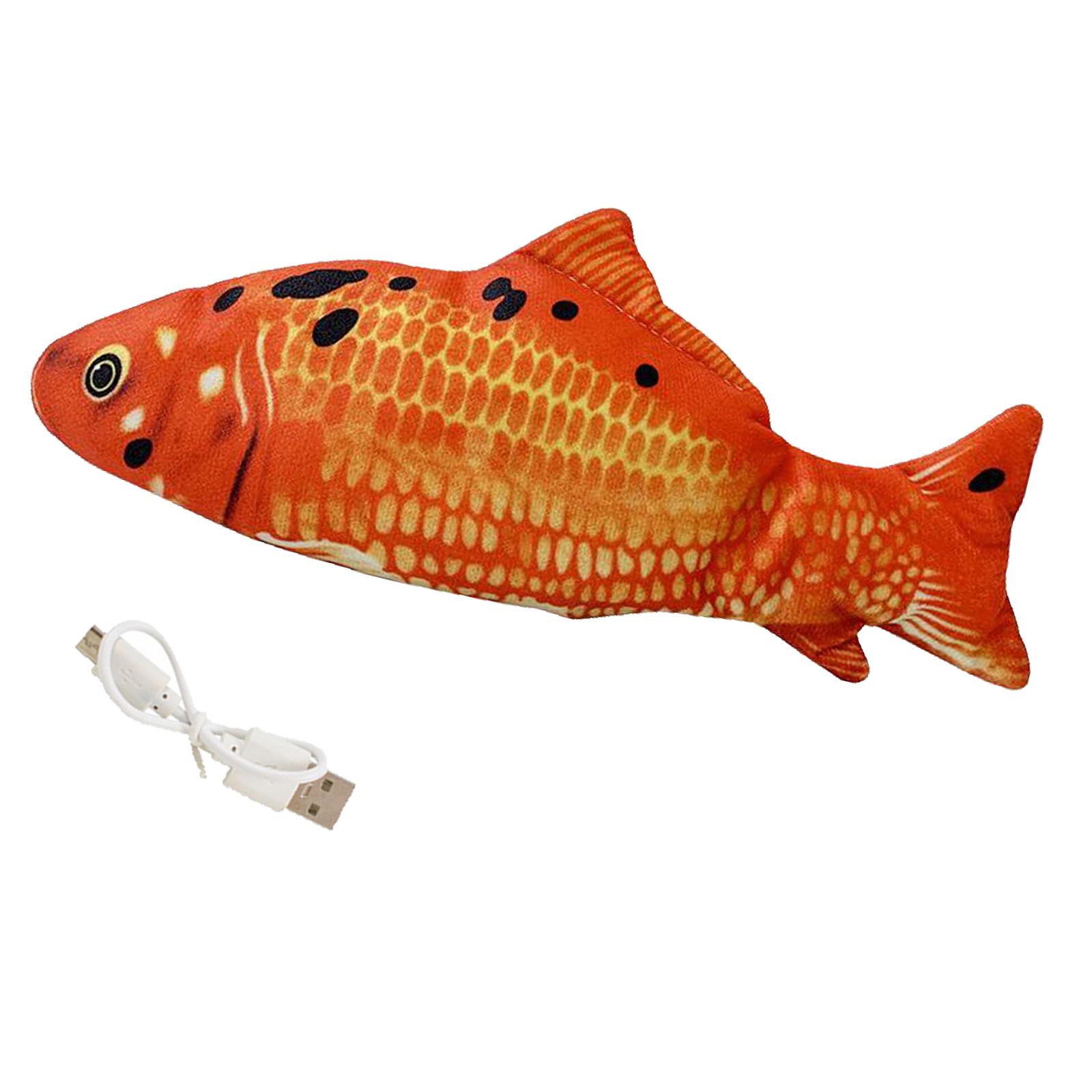 Fish Electric Interactive Pet Cat Kitty Wagging Catnip Toy Grass Carp