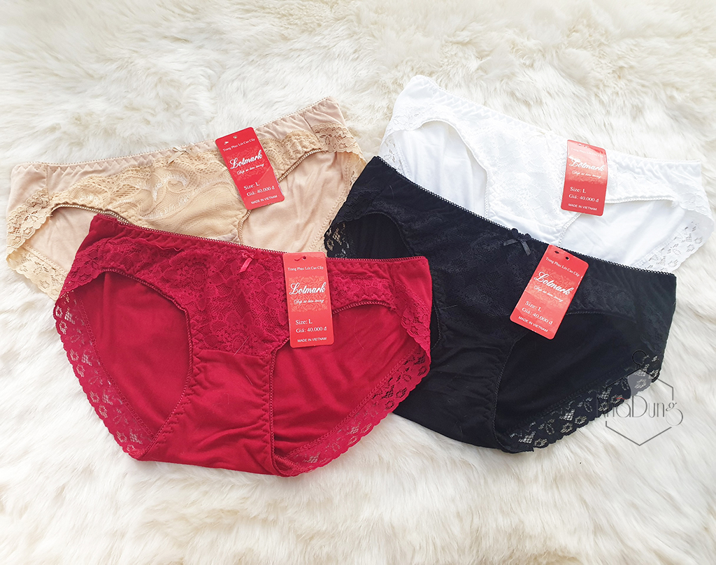 Quần lót cotton nữ ren siêu xịn cực chất dưới 80kg